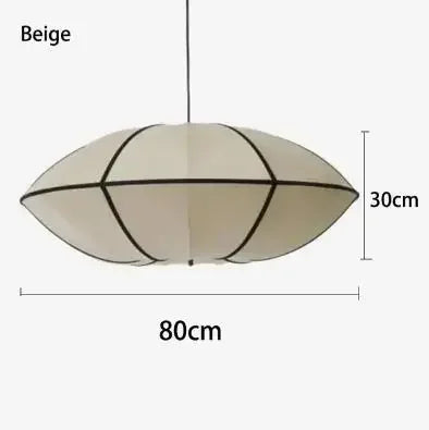 Nordic Medieval Silk Lantern LED Pendant Light - Japanese Wabi-Sabi Zen Ceiling Chandelier Lamp Fixture for Living Room, Bedroom & Home Decor