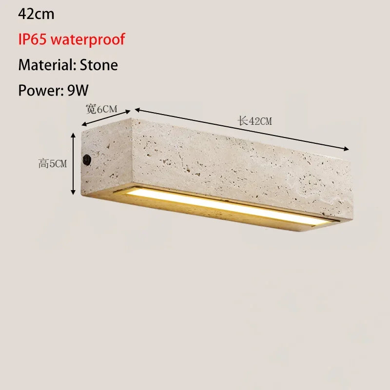 outdoor wall lamp Wabi Sabi Style Decorative Wall Sconce Lamp Apartment Bedroom Living Room Background Natural Stone Wall Lights