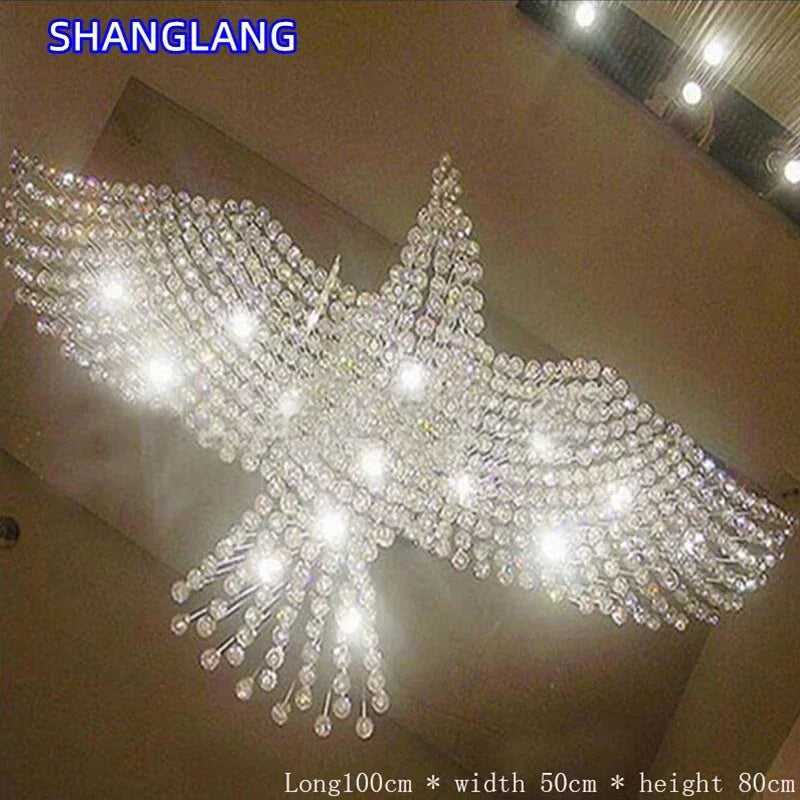 New Eagles Luxury Design Living Room LED Lights Crystal Lamp Crystal Chandelier Modern Lighting Luster L100*W55*H80cm 110 V-220v