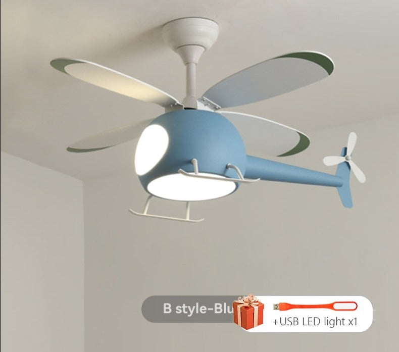 Children Room Ceiling Fan Lamp With Light Electric Fans Lights Small Bedroom Deco Cooling Decorations Remote Control