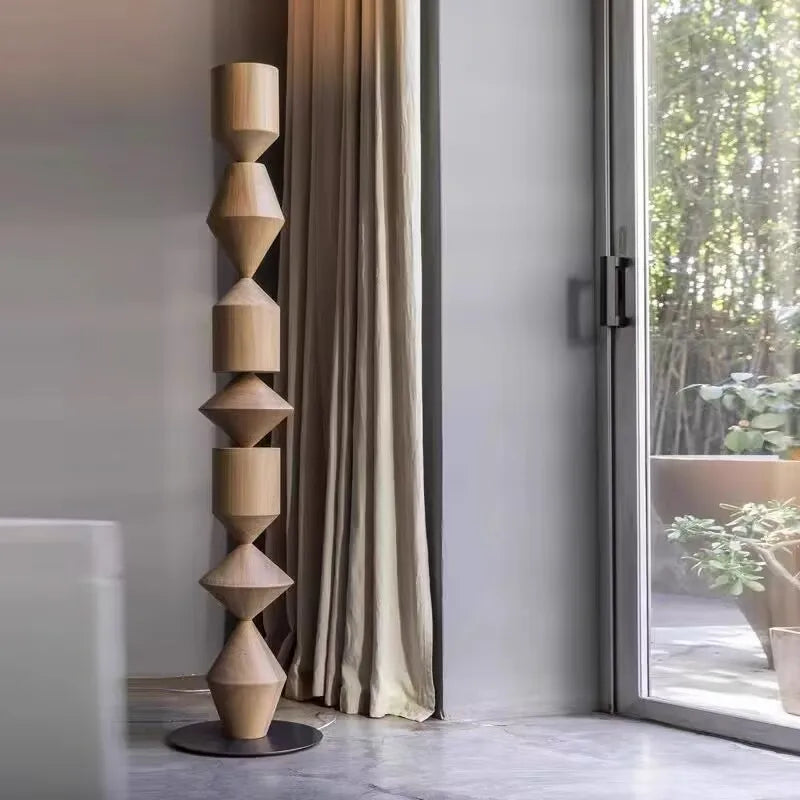 Modern Minimalist Creative Wood LED White and Black Floor Lamps Living Room Study Bedroom Indoor Home Decoration Light Fixtures