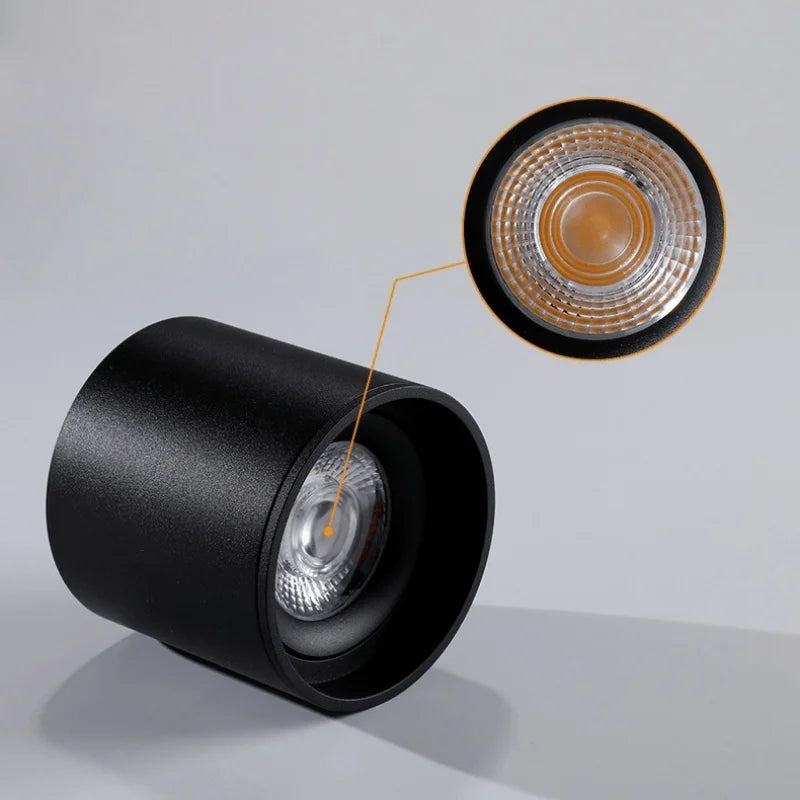 Surface Mounted LED Circular Downlight 7W/9W/12W/15W/18W/20W Dimmable COB Spot Lights AC85- 265V Ceiling Lamp Indoor Lighting