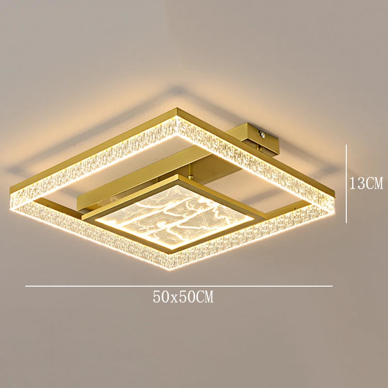 Modern Living Room Led Lights Square Creative LED Ceiling Lamp Bedroom Ceiling Pendant Lamp Indoor Home Dining Room Lighting