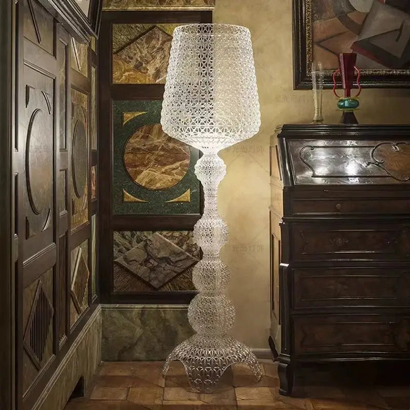 Italy Goblet Acrylic Hollow Indoor Floor Lamp, High-end Living Room Bedroom Exhibition Hall,LED Atmospheric Desk Lamp Home Decor