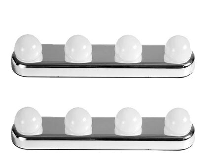 4-Bulb LED Makeup Mirror Light - Portable Suction Cup Vanity Light Bar