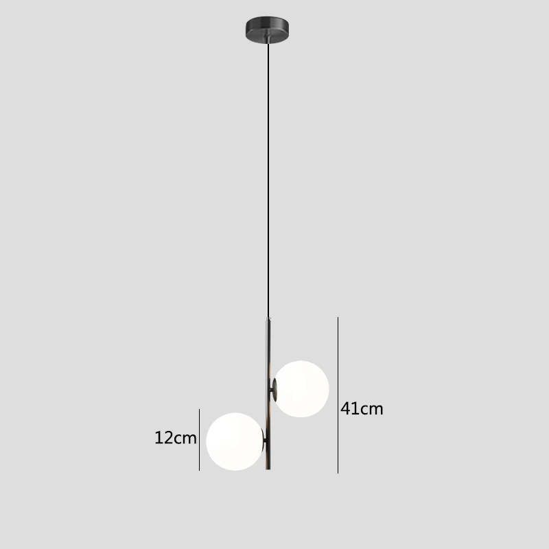 Nordic Glass ball LED Pendant lights Brass Black Bedroom Hanging Lamp Modern Living room Dining Decor Lights Fixture