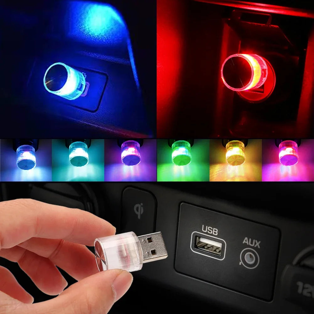 Car Mini Light USB Plug LED Atmosphere Lights Car Decorative Lamp Emergency Lighting PC Mobile Power Auto Interior Nightlight