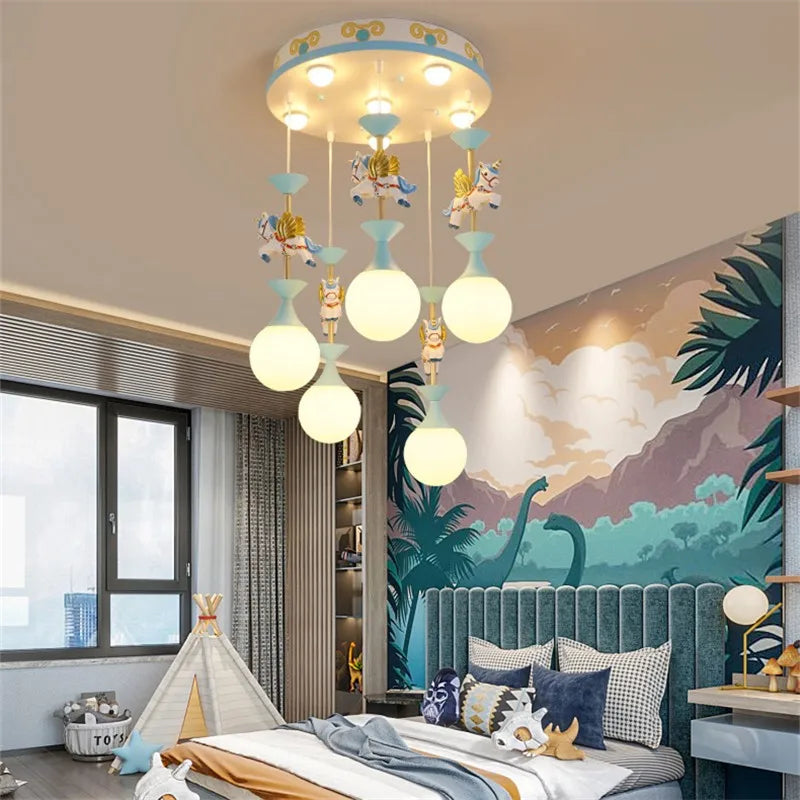 Cute ceiling light Fantasy Children's Bedroom Chandeliers Modern Creative LED lamp with animal Living Room girls bed room light