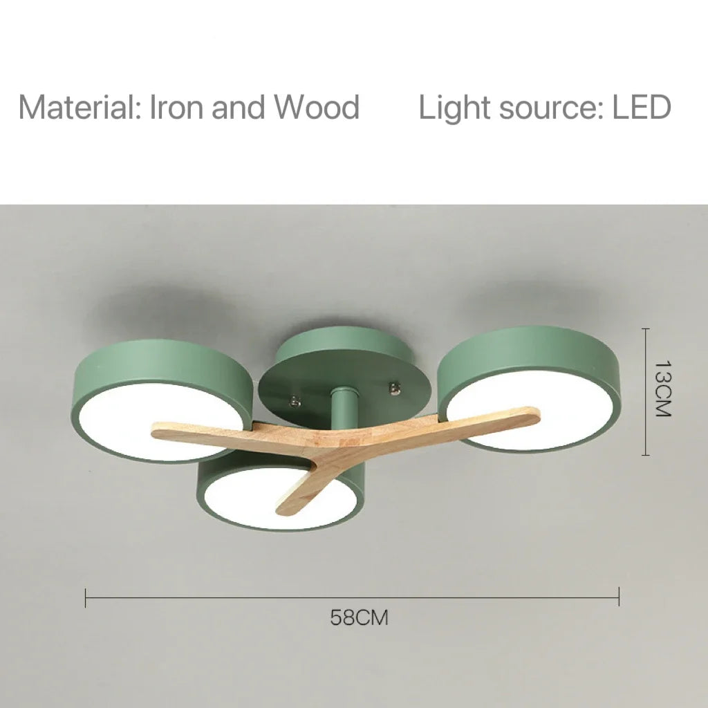 Nordic Modern Macaron Ceiling Lamp Chandelier Bedroom Minimalist Wood Home Decor Living Room Kitchen LED Lighting Fixtures