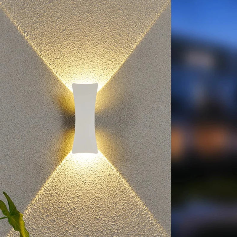IP65 Waterproof Outdoor Aluminum Wall Light - Modern Black & White Exterior Sconce Fixture for Courtyard, Entrance, Porch & Garden