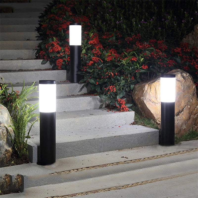 Solar Garden Light Solar Stainless Steel Garden Path Light Outdoor Landscape Light Gate Column Patio Yard Driveway Lawn Light