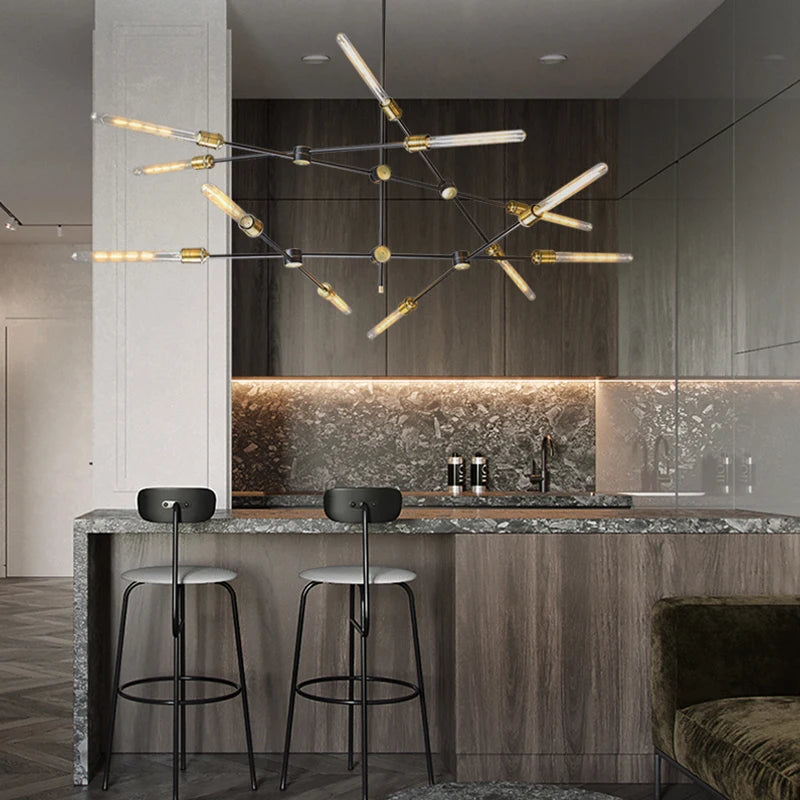 American retro industrial wind chandelier Nordic minimalist personality restaurant living room bar cafe clothing store lighting