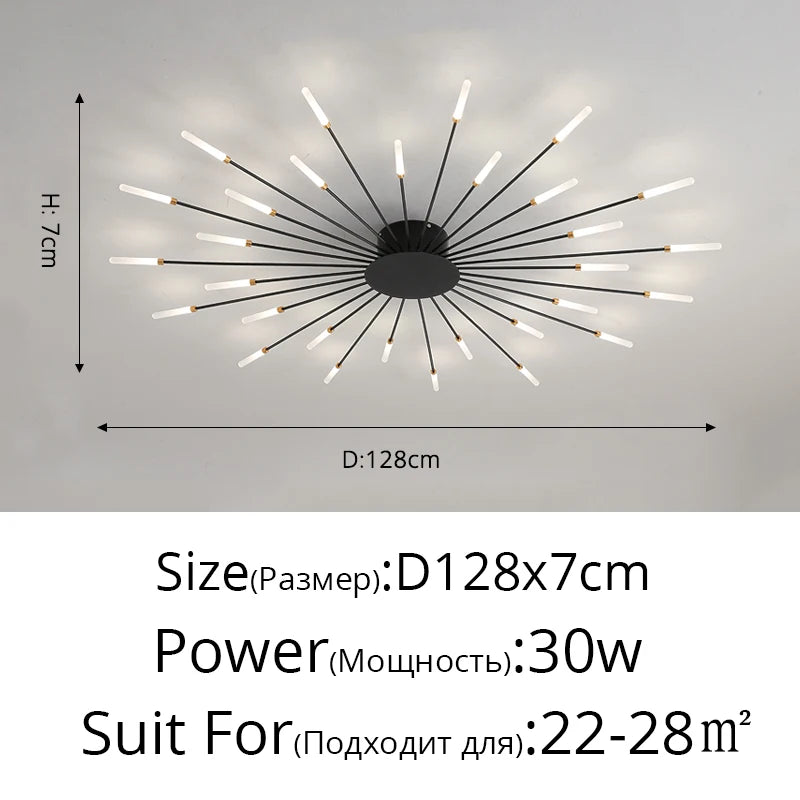 2025 New fireworks led Chandelier For Living Room Bedroom Home chandelier Modern Led Ceiling Chandelier Lamp Lighting chandelier
