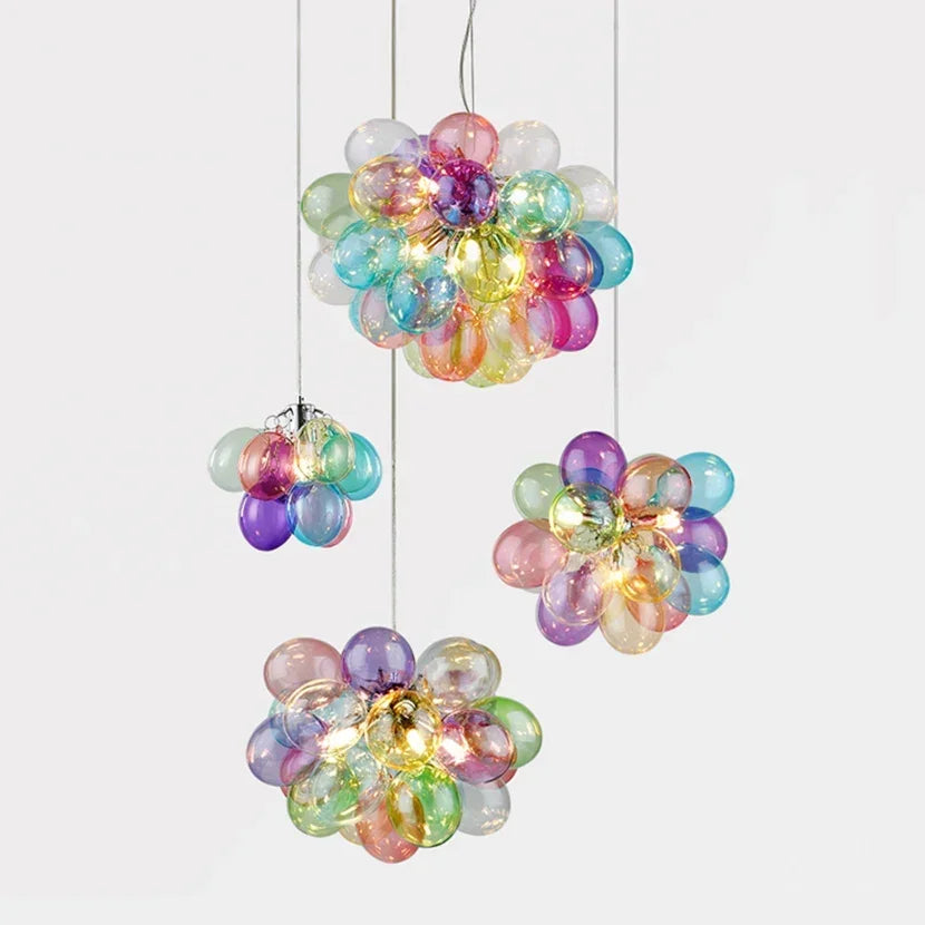 Scandinavian Glass Bubble Chandelier Modern Pendant Ceiling Light for Living Room Bedroom Dining Room Home Decor Lighting