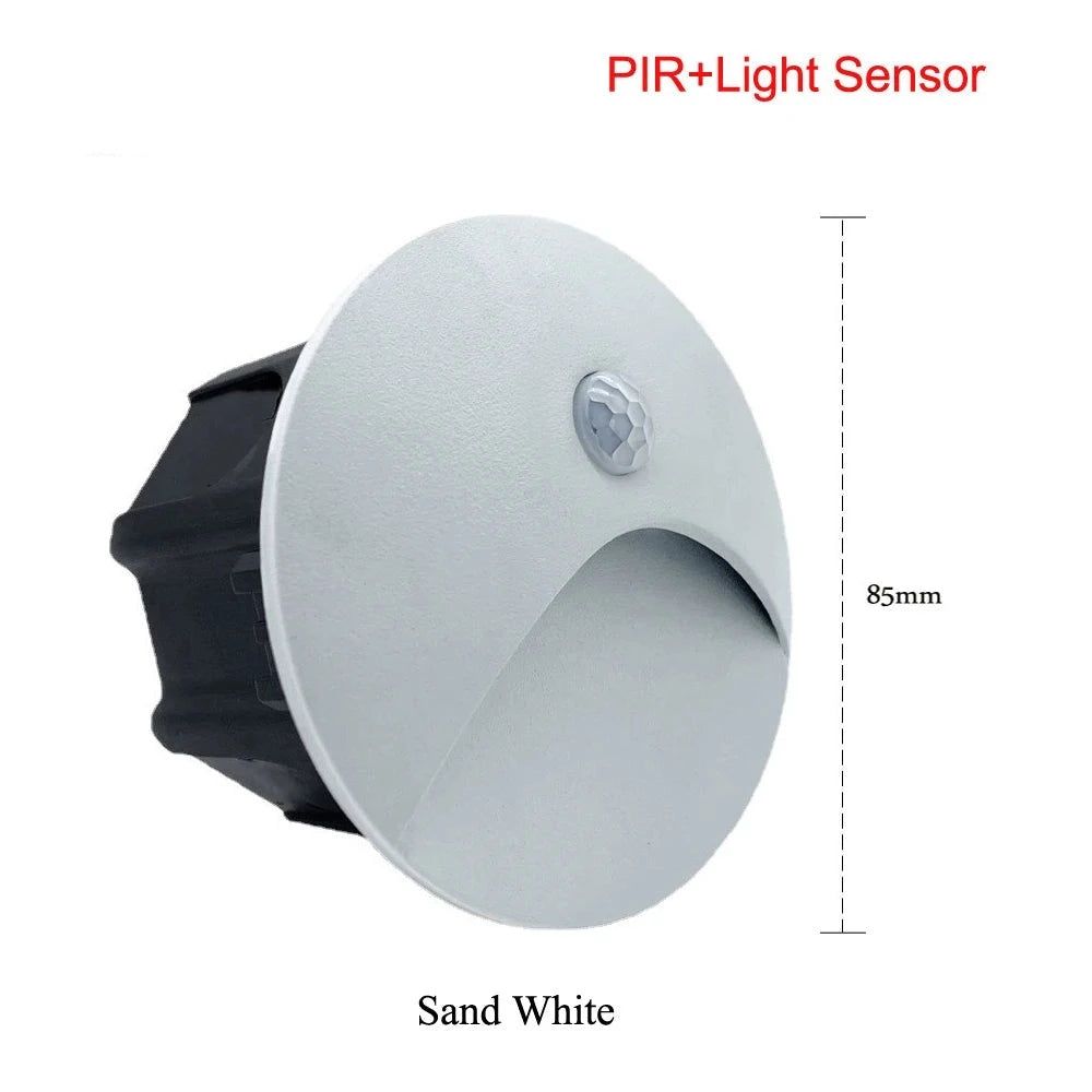 Led Deck Light Motion Sensor Step Stair Railing Lamp 3W Indoor Outdoor Waterproof for Pathway Stairway Post Porch Wall Sconce