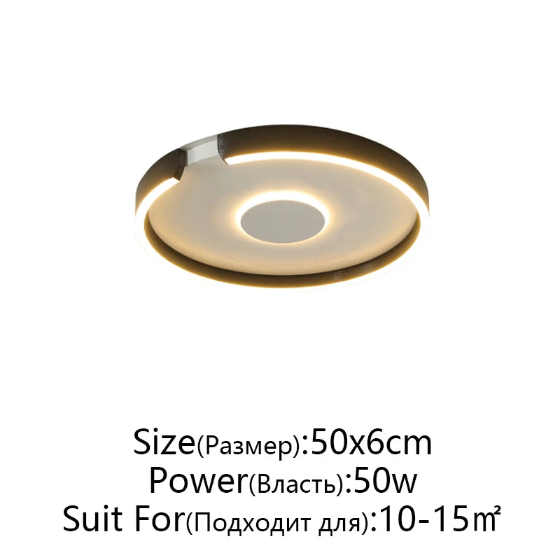 Rose Gold LED Ceiling Light - Modern Circular Dimmable Flush Mount Lamp