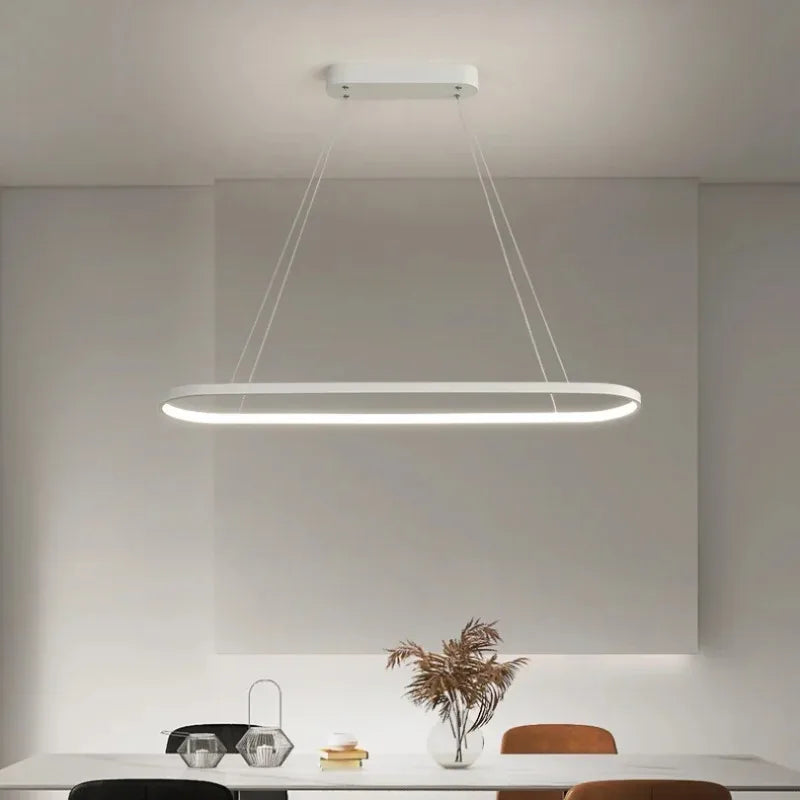 Nordic Lamp Modern LED Ring Pendant Light Kitchen Dining Room Island Indoor Chandelier Hanging Lamp Suspension String Design