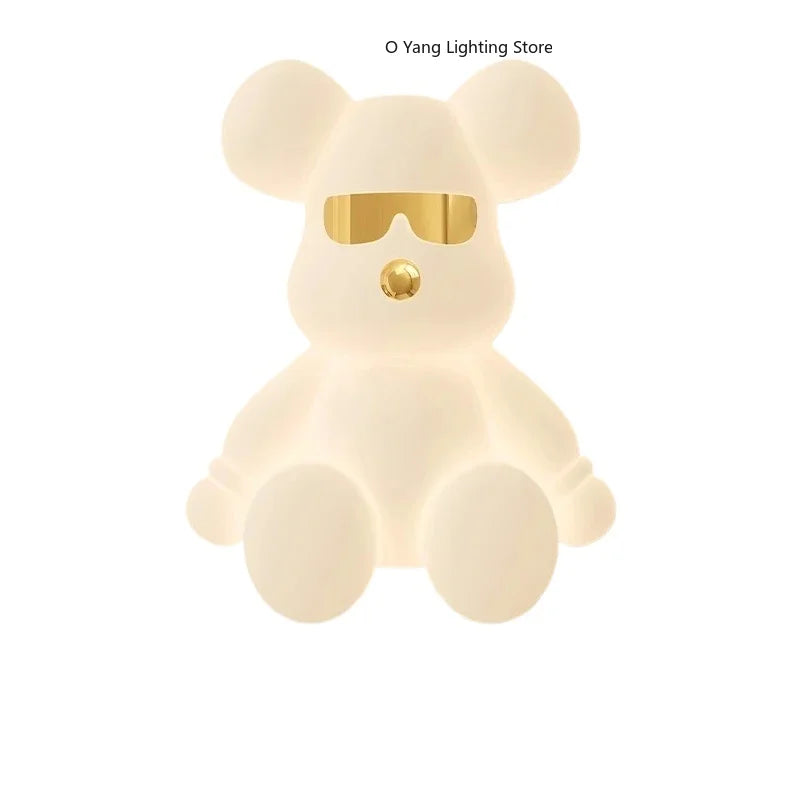 Nordic White Bear Lamp Children's Room LED Ceiling Lamps Minimalist Creative Boy Girl Bedroom Youth Room Decor Lights