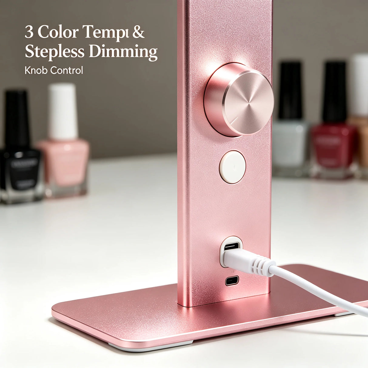Square Foldable LED Nail Desk Lamp 36W - 3000LM Half-Moon Manicure & Eyelash Light