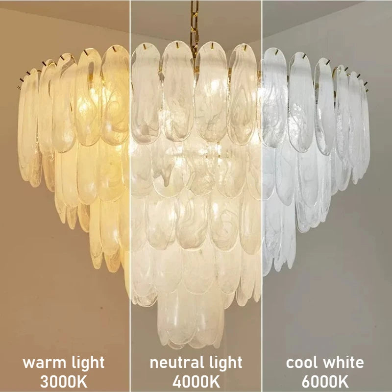 Luxury Modern Glass Chandelier Light - Decorative Ceiling Pendant Lamp Fixture for Living Room, Bedroom, Dining Room & Restaurant