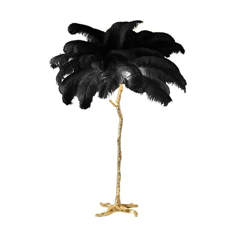 Nordic Ostrich Feather Floor Lamp - Luxury Standing Lamp for Living Room & Bedroom