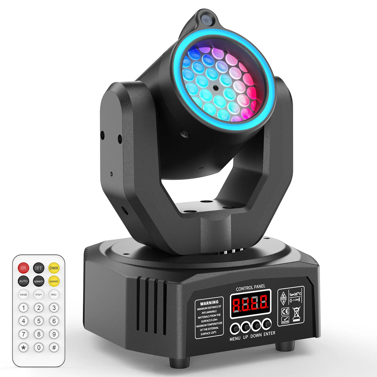 Mini 30W RGB Beam Pattern Moving Head Light - DMX & Sound-Activated Strobe Stage Light for DJ, Disco, Party & Christmas