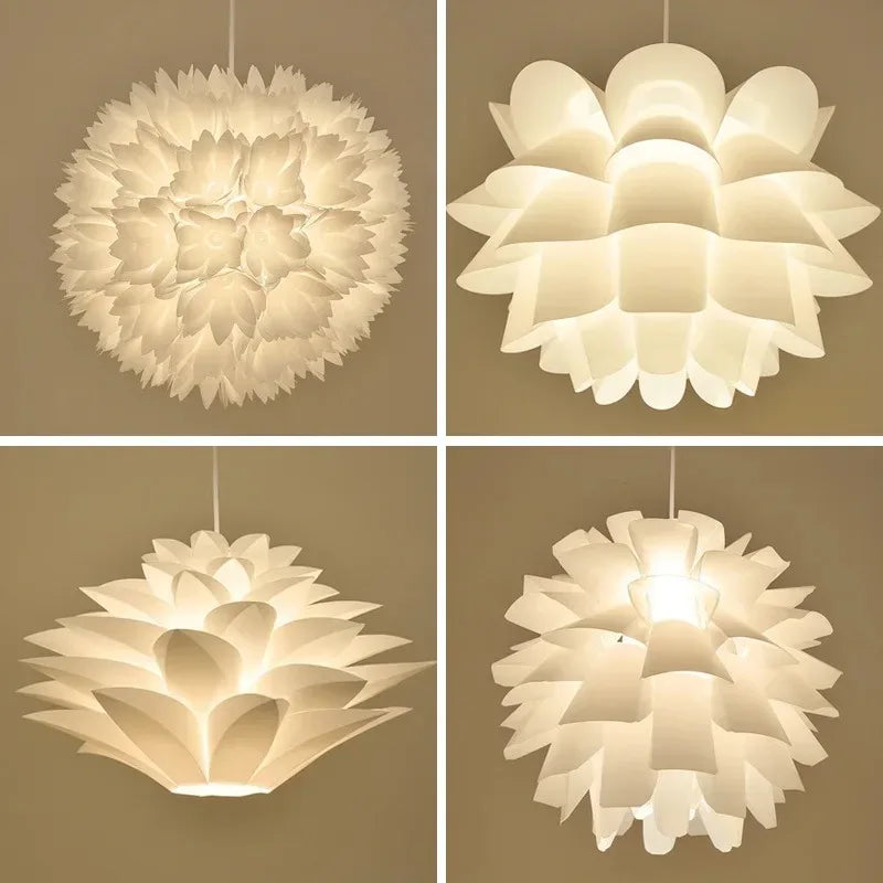 Nordic Minimalist Lotus LED Pendant Light - Single-Head Acrylic Chandelier for Dining, Bedroom & Living Room