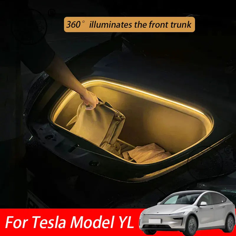 For Tesla Model YL 2026 2027 Car Front Trunk LED Light Bar Strip Interior Brightening Decorative Lamp Strip Automatic Light