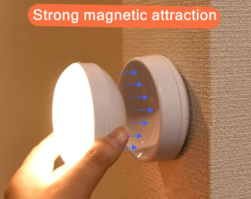 Wireless LED Motion Sensor Night Light - USB Rechargeable Closet & Cabinet Lamp