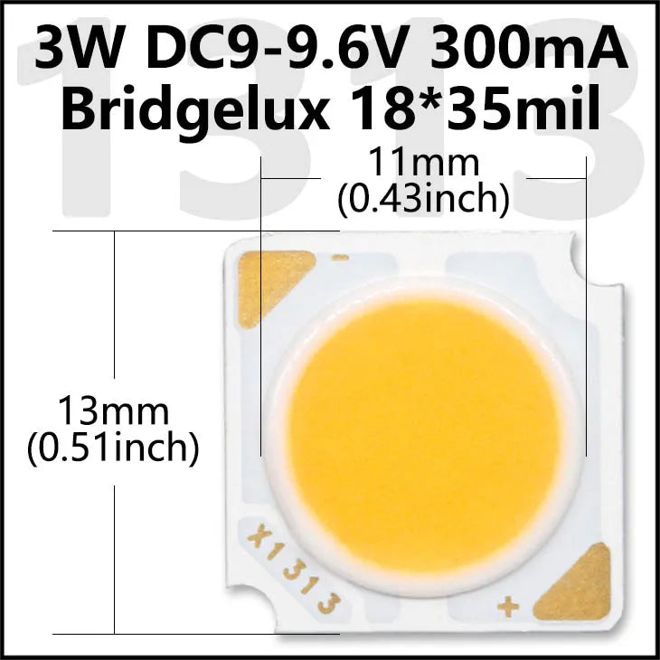 COB LED Chip 3W 5W 7W 10W 20W 30W 40W Light Emitting Diode LED Module Matrix 1313 2020 2828 1919 for Bulb Downlights