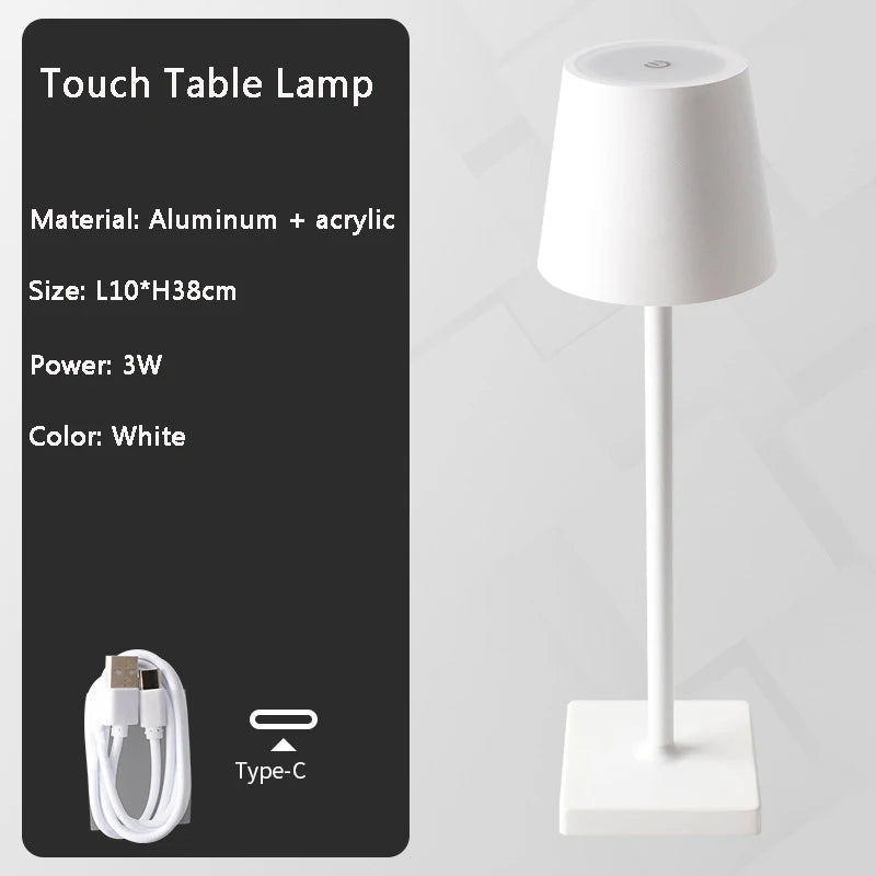Table Lamp Eyes Protection Touch Dimmable LED Light Bedroom USB Desk Lamp Bar Restaurant Night Light Gift Charging Light Fixture