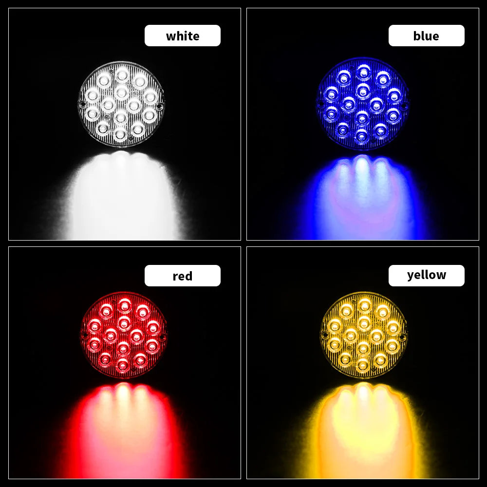 3 Inch Round LED Tail Light & Emergency Marker - 12V 24V Flash Warning Strobe Lamp