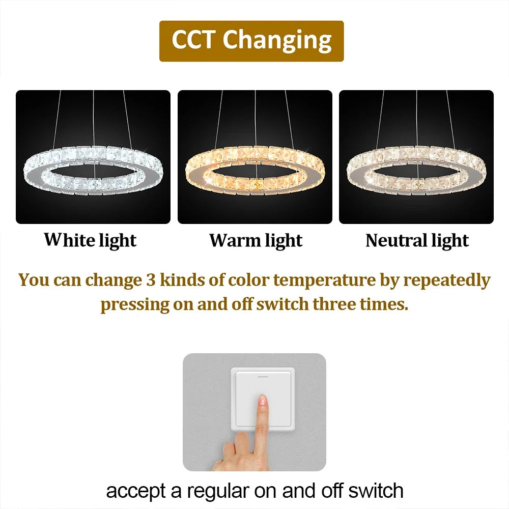 Crystal Droplight Led Pendant Light Modern Loft Stairs Chandelier Hanging Lustre Ceiling Lamp Home Appliance Decor Fixture
