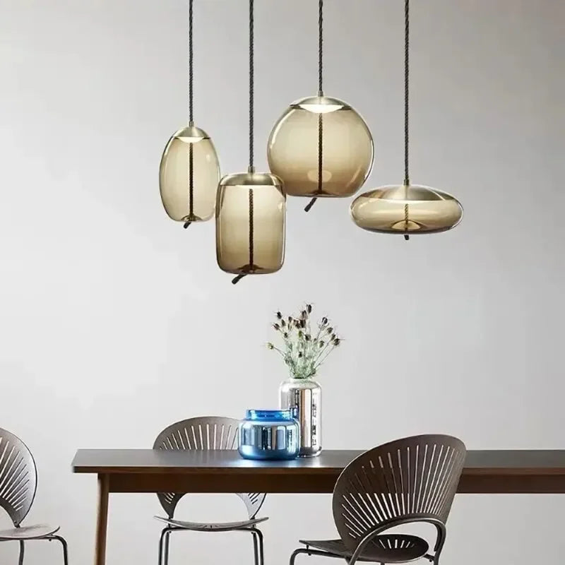 Modern Hemp Rope Glass Pendant Light Luminaire Rope Hanging Lamp Designer Cafe Bar Fixtures Drop Ship Knot Home Decor Chandelier