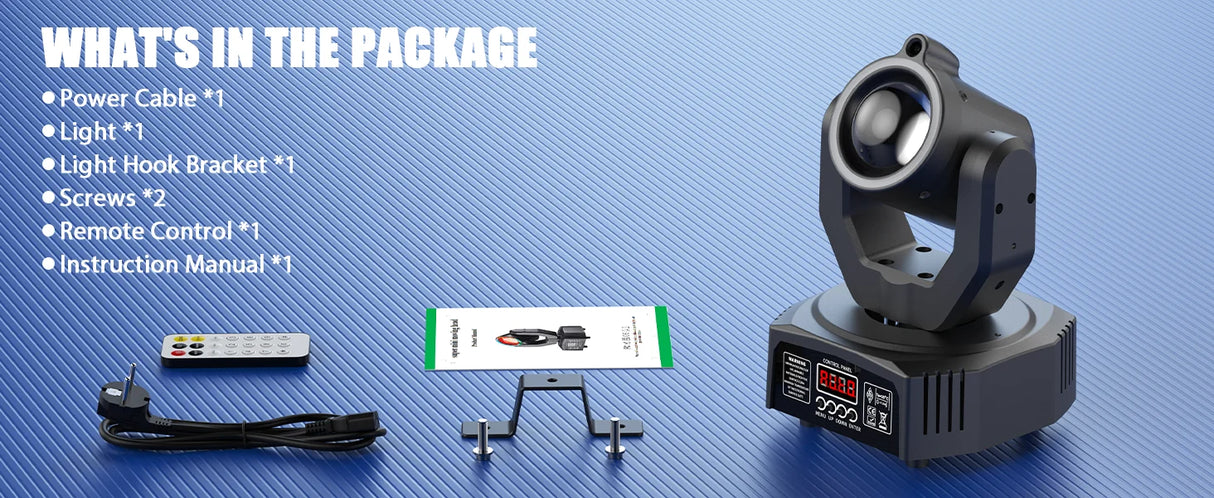 Mini 30W Spot Beam Moving Head Light LED 4IN1 RGBW Effect Strobe Stage Light DMX Sound Activated DJ Disco Bar Party Light