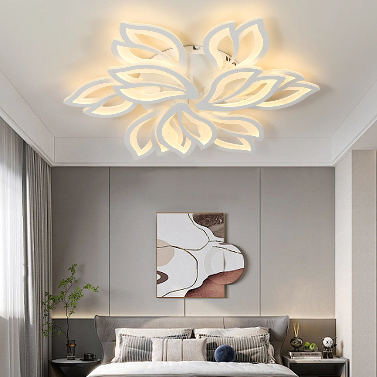 Modern Minimalist LED Chandelier - Black & White Home Indoor Lighting Decor
