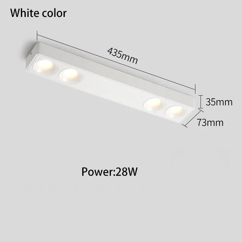 Led Spotlights Surface Mounted Spots Light COB 28W Long Strip Linear Lamp Ultra-thin Ceiling Foco 85-265V White Black