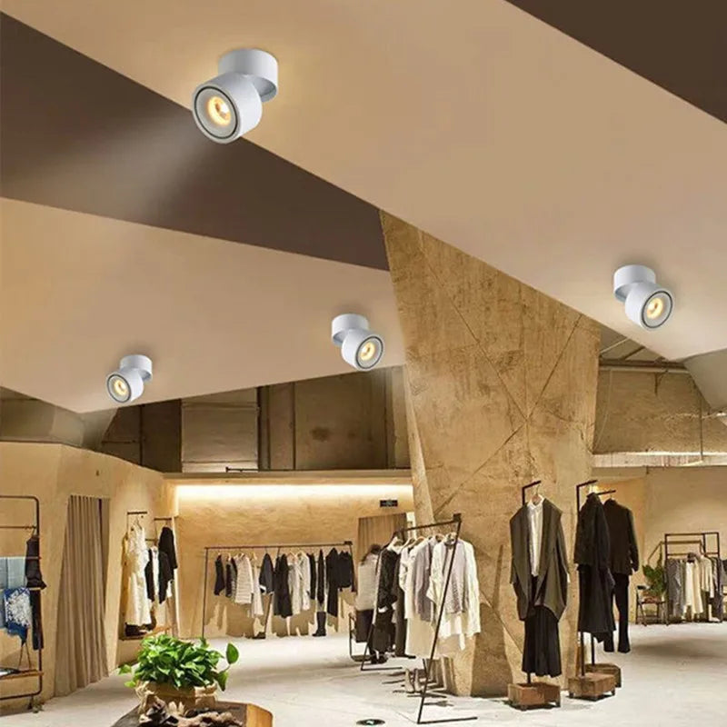 Folding Surface Mount LED Downlight - 7W to 48W High-Power Ceiling Spot