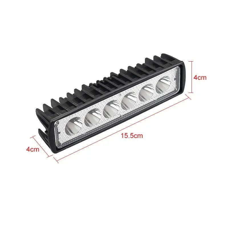 18W 6-LED Car Work Light - Universal 12V High-Bright Offroad Spotlight