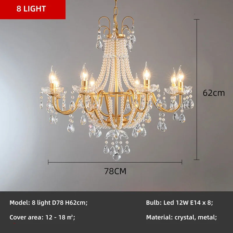 American Black Candle LED Chandelier - Luxury Crystal Pendant for Stairs