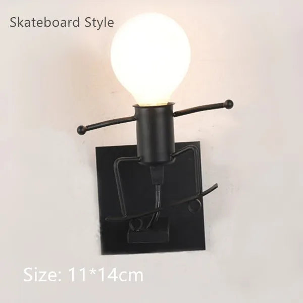 LED Wall Lights 110V-220V E27 Base Nordic Style For Home Bedroom Bedside Living Room Minimalist Sconce Light Art Decors Lamps