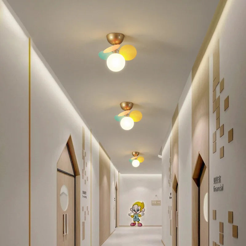 2026 Colourful Chandelier Children Bedroom Ceiling Lamp Dining Living Room Kitchen DownLight Glass Bubble