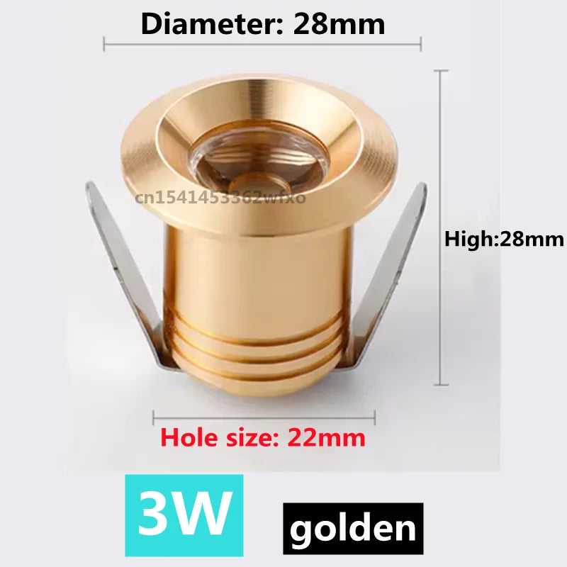 Dimmable LED Mini ceiling light 3W spotlight AC85-265V downlight COB anti-glare aluminum household commercial lighting bulb