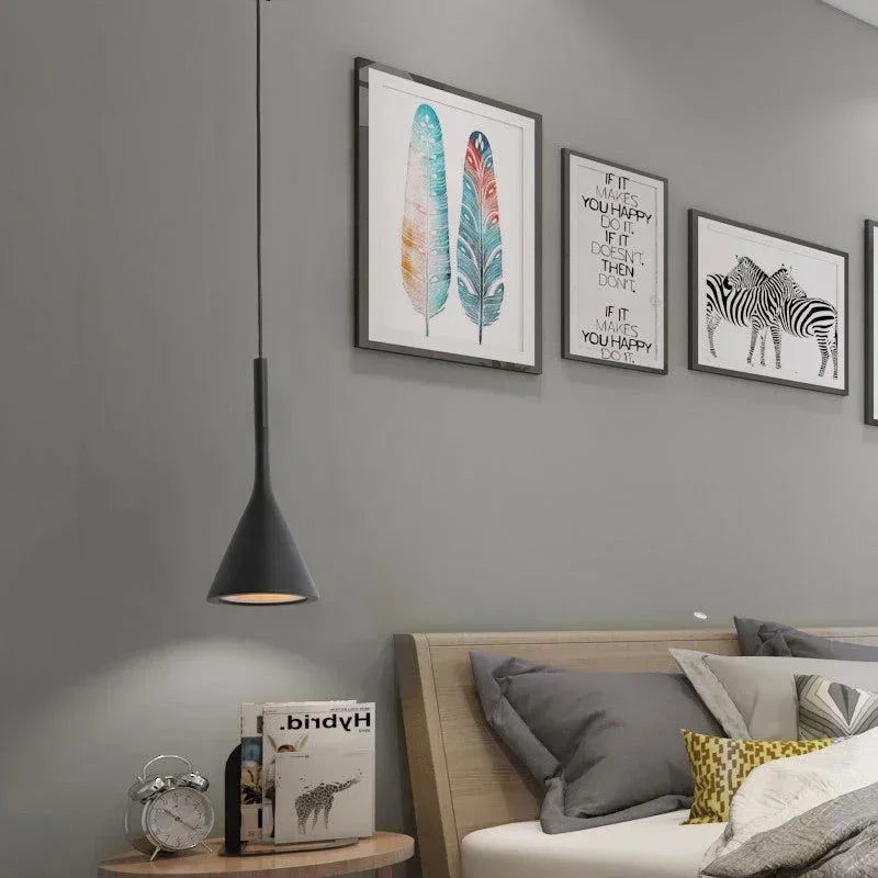 Modern Led Pendant Lights White Light E27 for Kitchen Fixtures Bedroom Table Dining Room Hanging Lamp Lampshade Home Chandelier