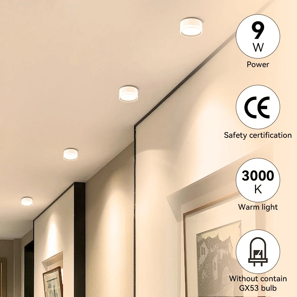 Indoor Led Downlight GX53 Spot Led Light Replaceable Bulb 220V Ceiling Down Lighting For Bedroom Living Room Home Decor Spotli