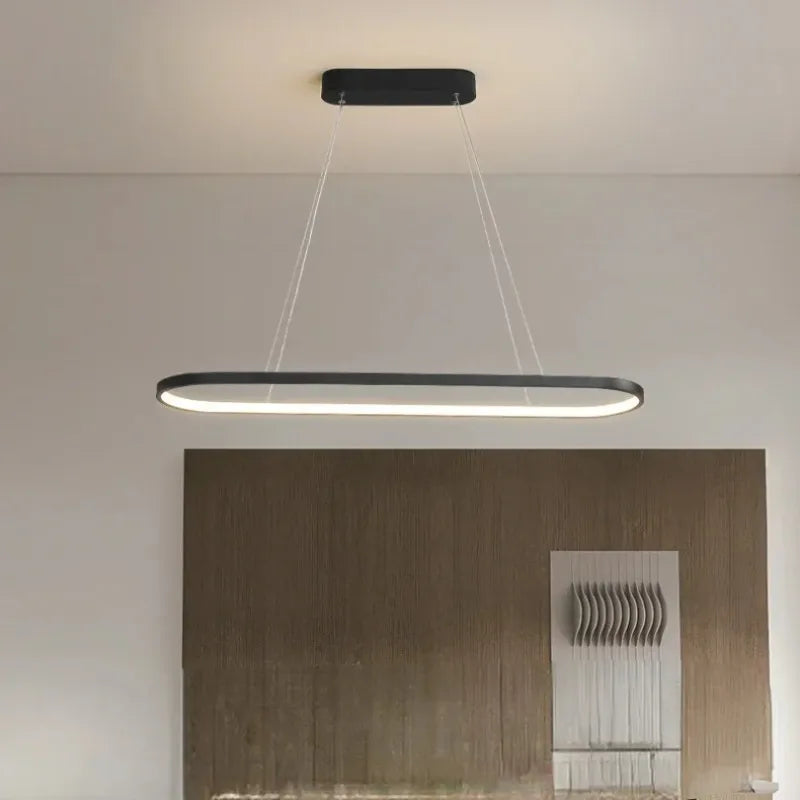 Nordic Lamp Modern LED Ring Pendant Light Kitchen Dining Room Island Indoor Chandelier Hanging Lamp Suspension String Design