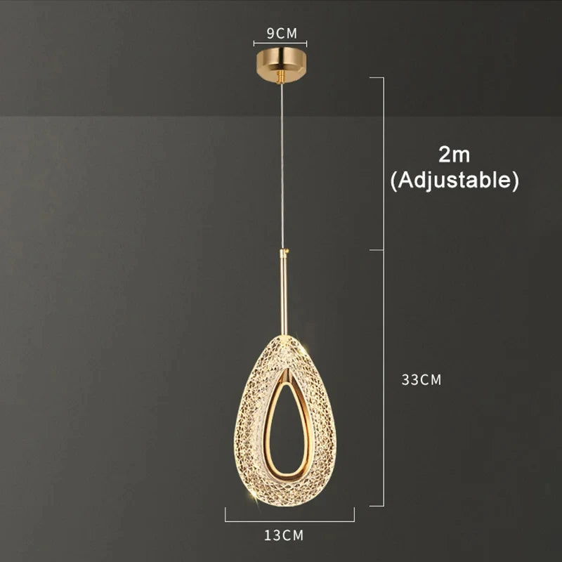 Modern Crystal LED Pendant Lamp - Luxury Indoor Lighting for Home Decor