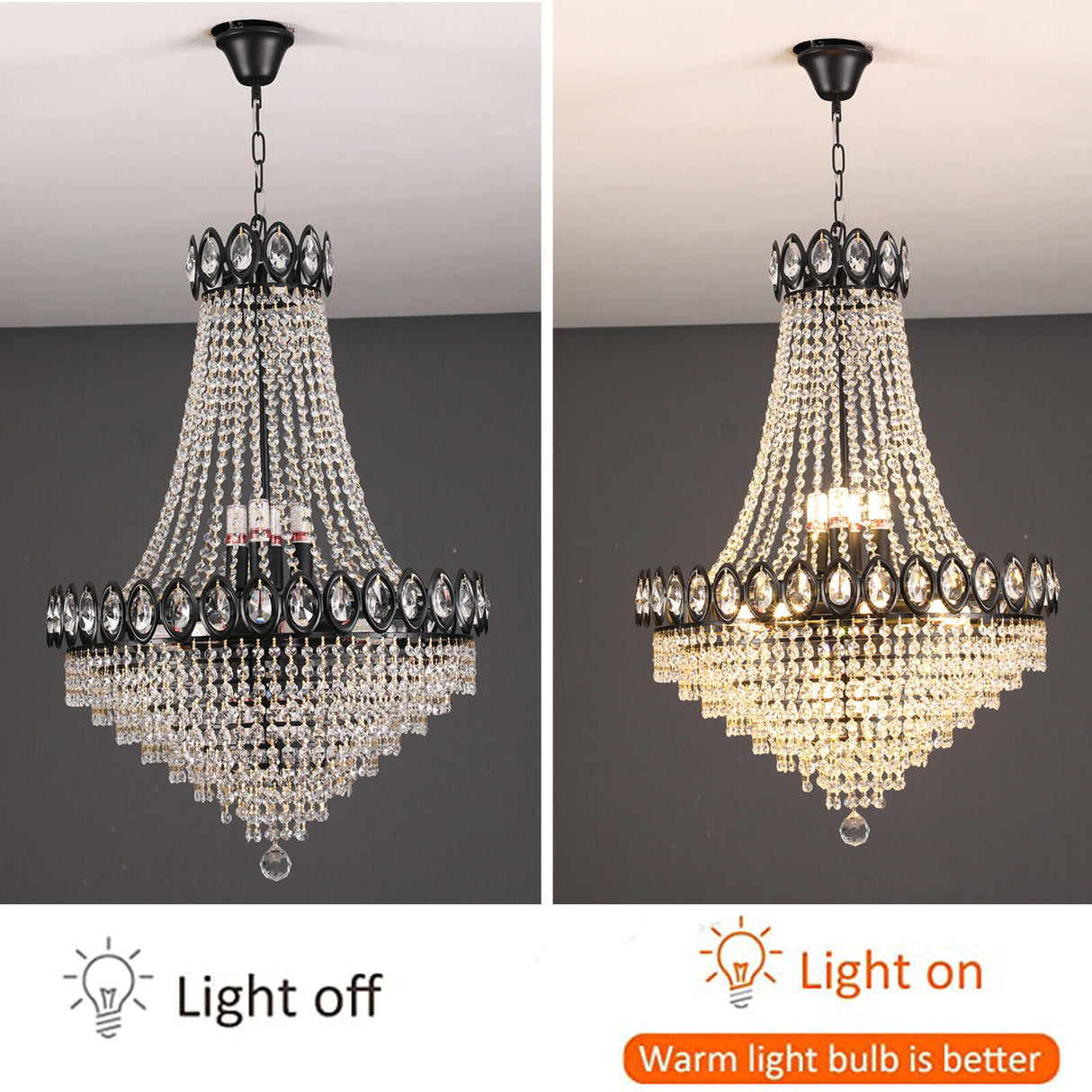 Modern LED Crystal Chandelier Light Lamp Lustre Chandeliers Lighting Hanging Pendant Ceiling Fixtures Luminaire For Living Room