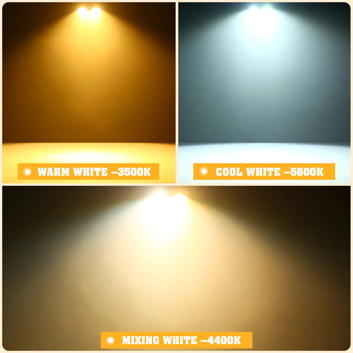 4-Pack 200W COB LED Par Light (2x100W 2-Eye Blinder) - 2-in-1 Cool & Warm White DMX Stage Lighting for Party, Bar & DJ Events