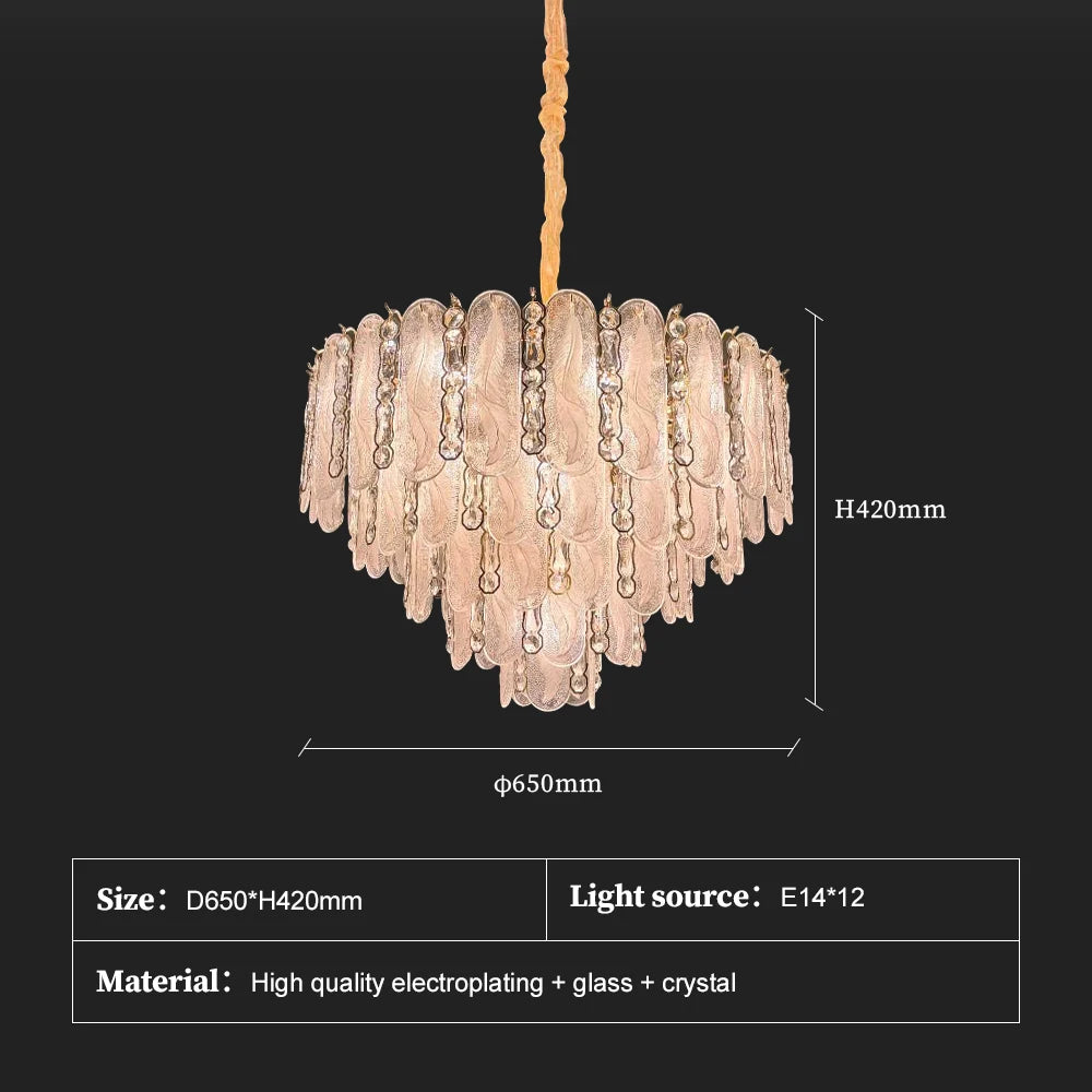 Luxury Large Crystal Chandelier High Ceiling Vila Living Room Rose Gold Crystal Pendant Lights Chandeliers Vintage Lighting Lamp